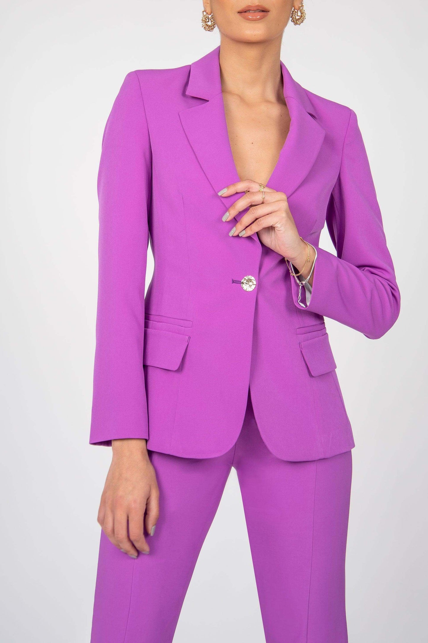 Blazer cintado violeta - Styling Moda