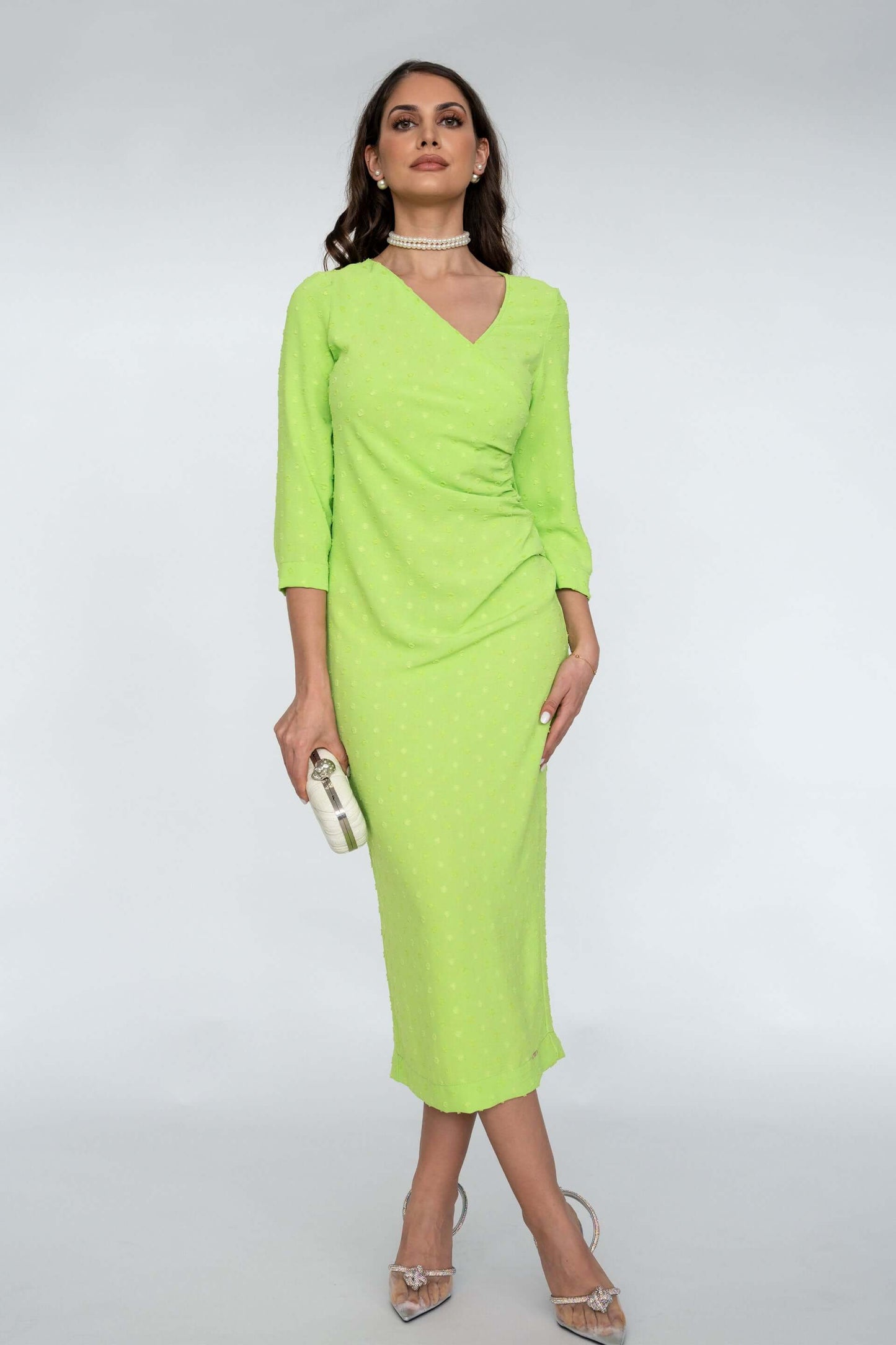 Vestido texturizado verde