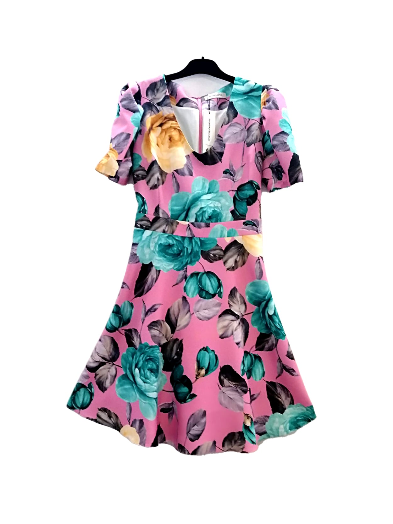 Vestido curto estampado flores