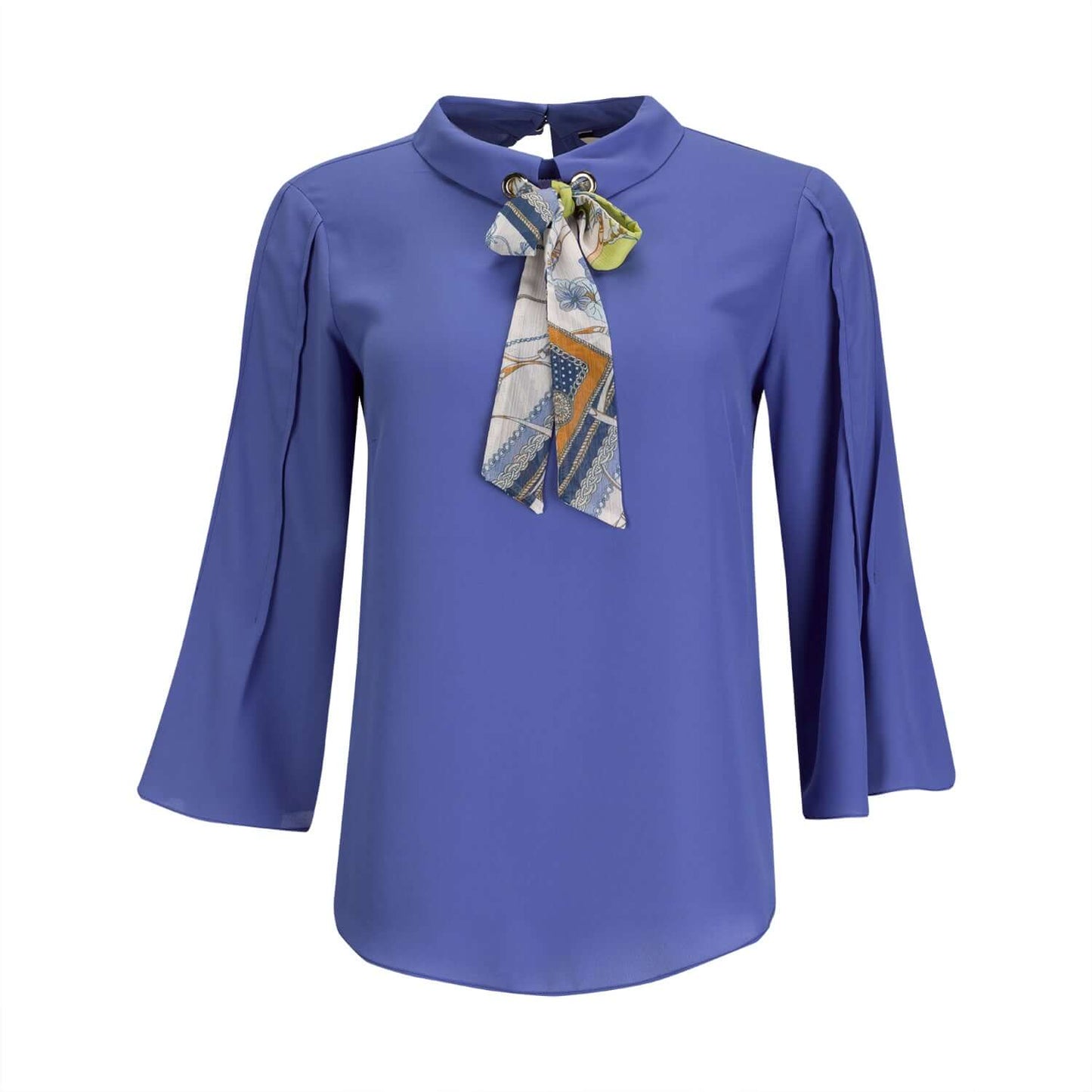 Túnica azul com laço estampado