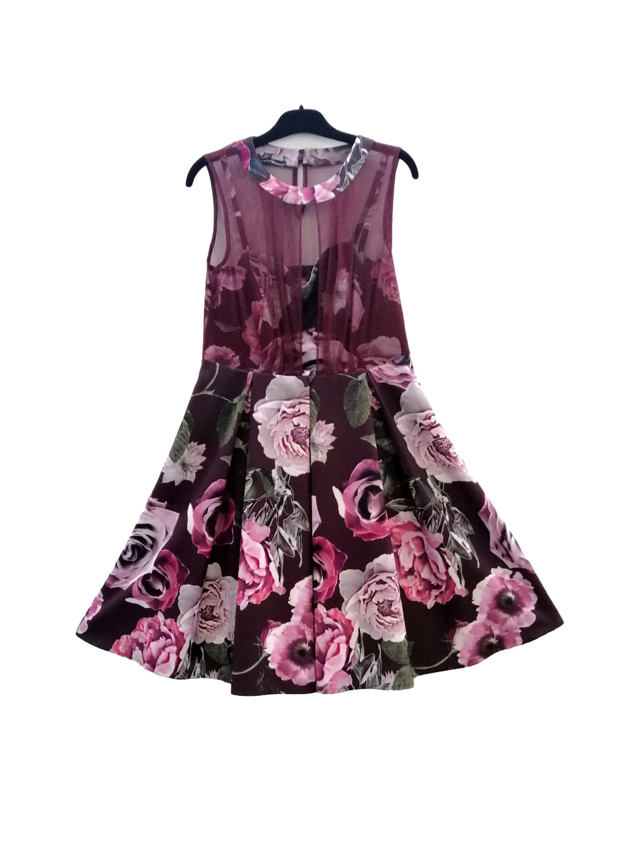 Vestido curto estampado flores