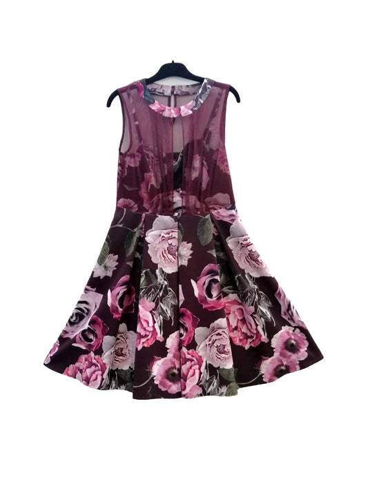 Vestido curto estampado flores