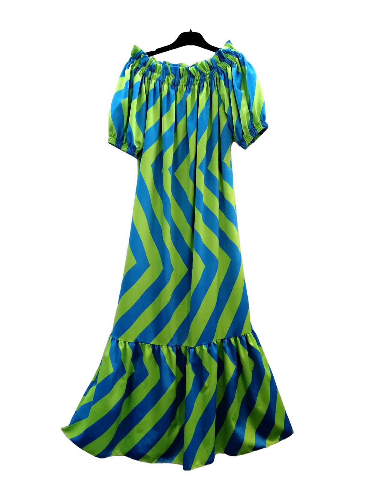 vestido comprido listrado