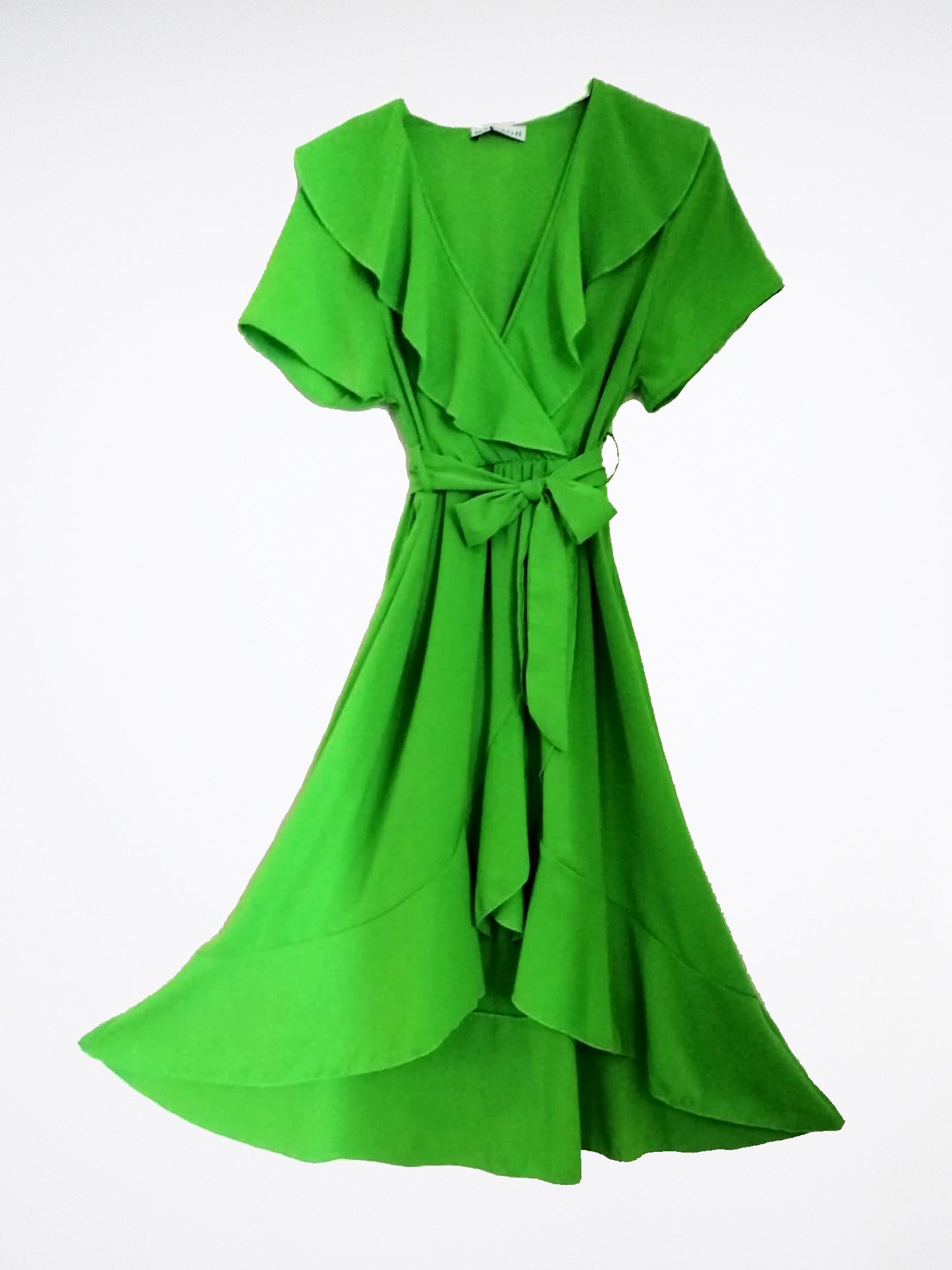 vestido verde com laço