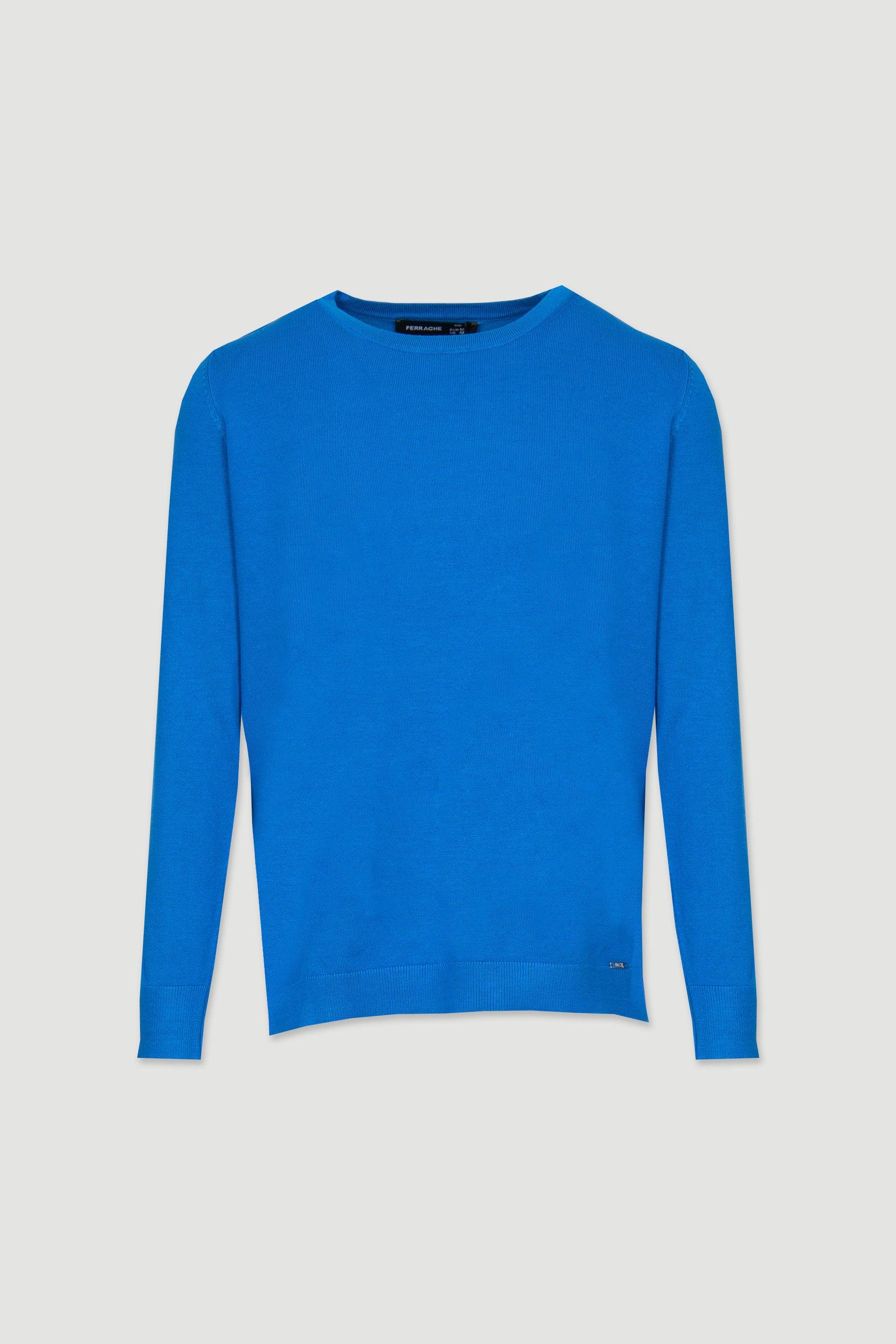Camisola de malha azul - Styling Moda