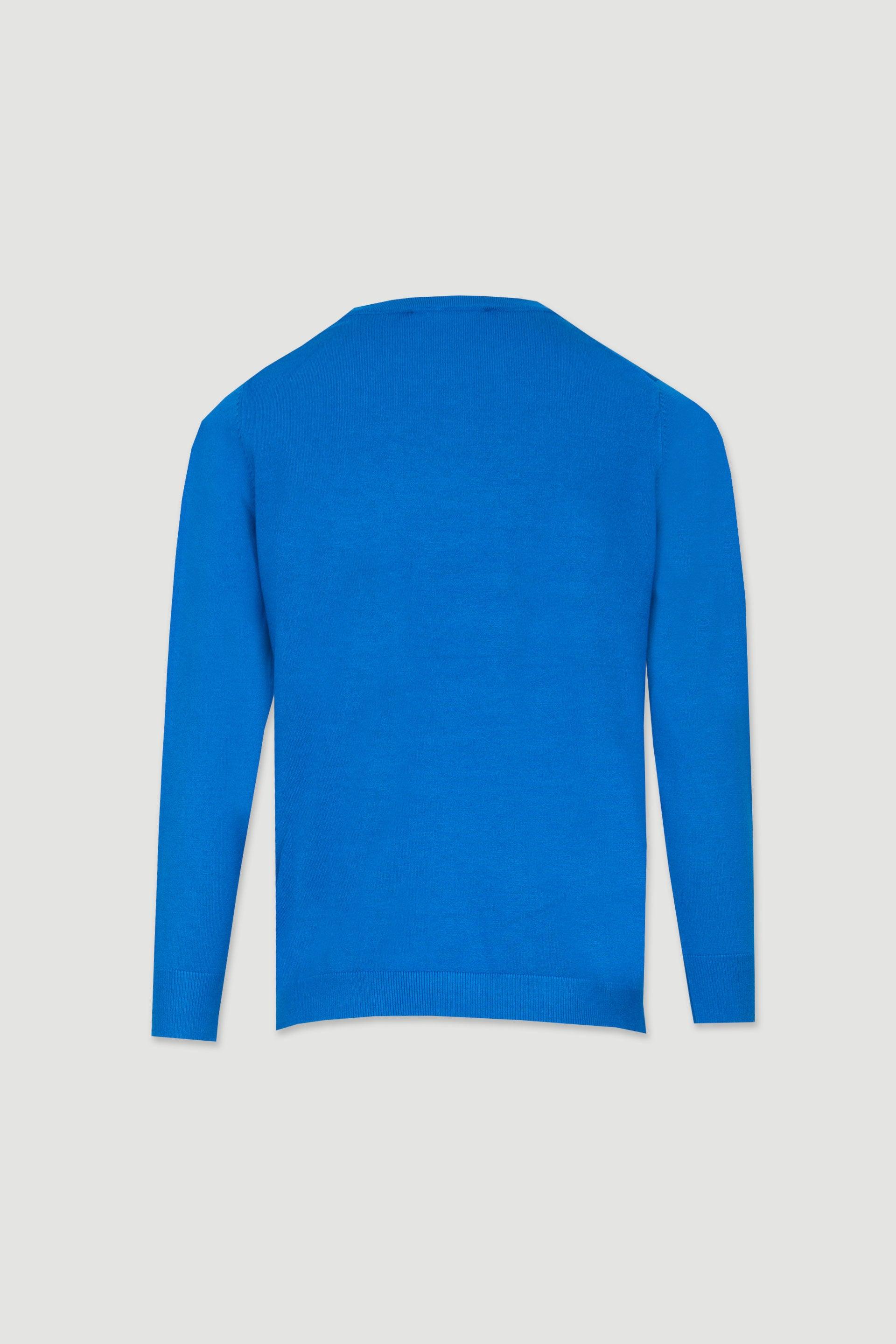 Camisola de malha azul - Styling Moda