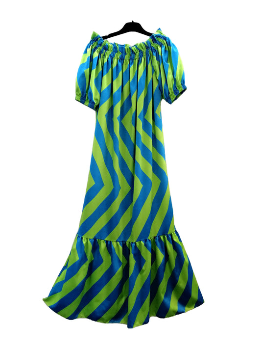 vestido comprido  listrado